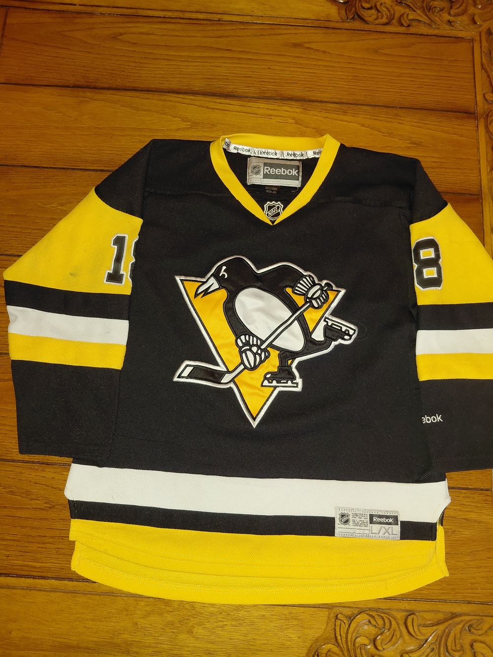 Reebok Kids Black and Yellow Pittsburgh Penguins Hockey Jersey